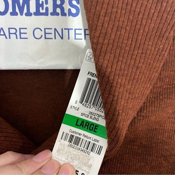 Tasso Elba Men’s Shawl Neck Ribbed Knit Cotton Blend Sweater size L Brown - Picture 2 of 3